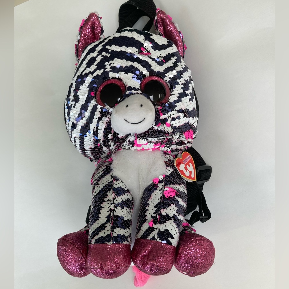 TY Zoey Zabra Sequin Backpack NWT